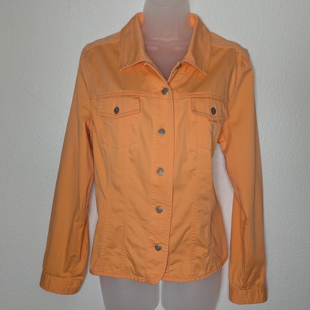 Vintage French Laundry Jacket Orange Denim Style Women's‎ L - Picture 10 of 10